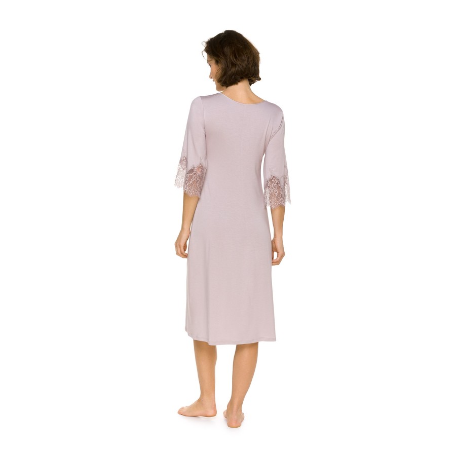 Camisón largo rosa de micromodal y elastano
